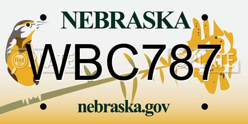 WBC787 Nebraska License Plate