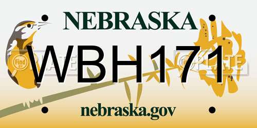 WBH171 Nebraska License Plate