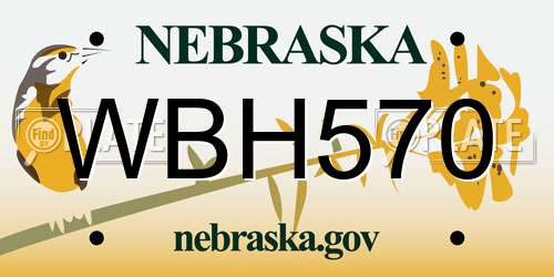 WBH570 Nebraska License Plate