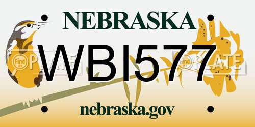 WBI577 Nebraska License Plate
