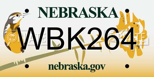 WBK264 Nebraska License Plate