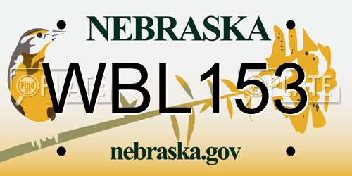 WBL153 Nebraska License Plate