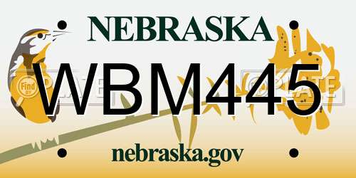 WBM445 Nebraska License Plate