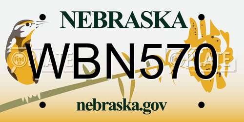 WBN570 Nebraska License Plate