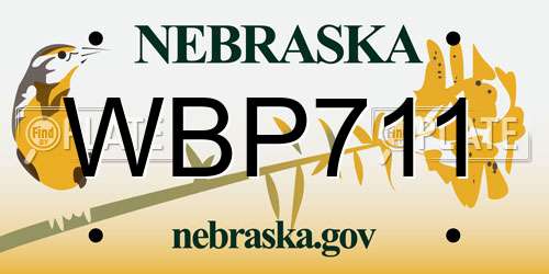 WBP711 Nebraska License Plate