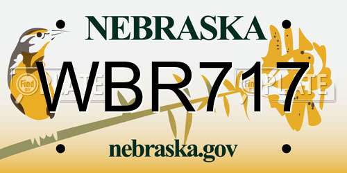 WBR717 Nebraska License Plate