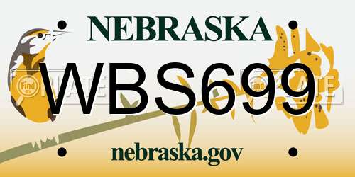 WBS699 Nebraska License Plate
