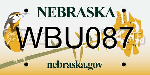 WBU087 Nebraska License Plate