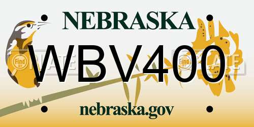 WBV400 Nebraska License Plate