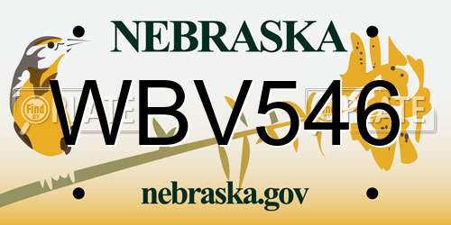 WBV546 Nebraska License Plate