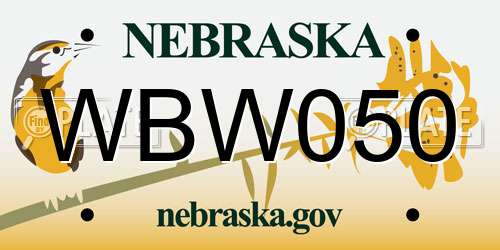 WBW050 Nebraska License Plate