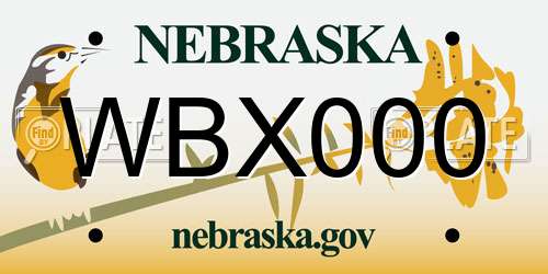 WBX000 Nebraska License Plate