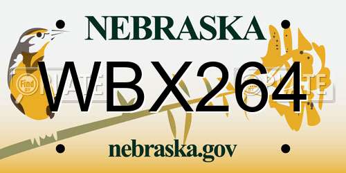WBX264 Nebraska License Plate