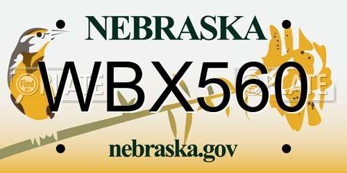 WBX560 Nebraska License Plate