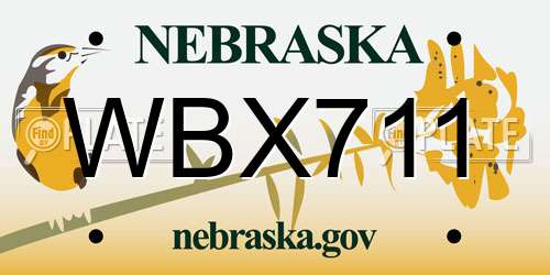 WBX711 Nebraska License Plate