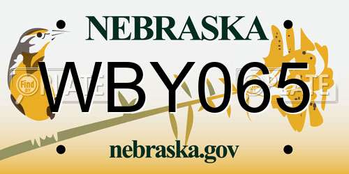 WBY065 Nebraska License Plate