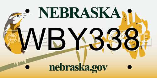 WBY338 Nebraska License Plate
