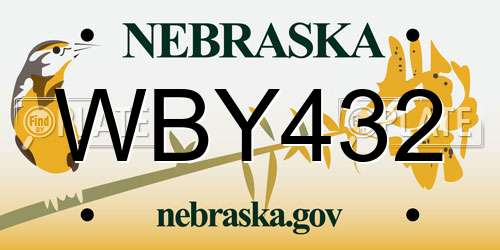 WBY432 Nebraska License Plate
