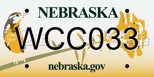 WCC033 Nebraska License Plate