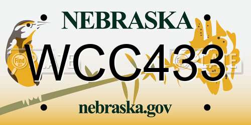 WCC433 Nebraska License Plate