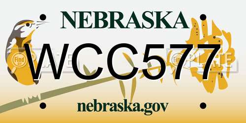 WCC577 Nebraska License Plate