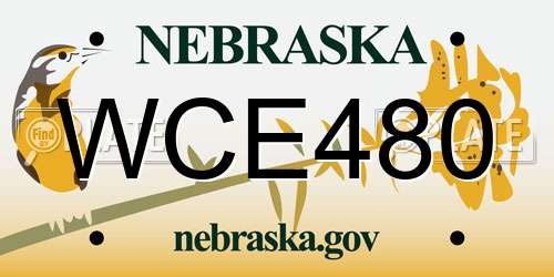 WCE480 Nebraska License Plate