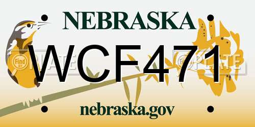 WCF471 Nebraska License Plate