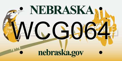 WCG064 Nebraska License Plate