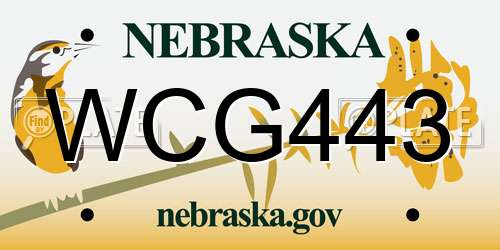 WCG443 Nebraska License Plate