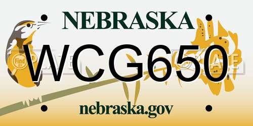 WCG650 Nebraska License Plate