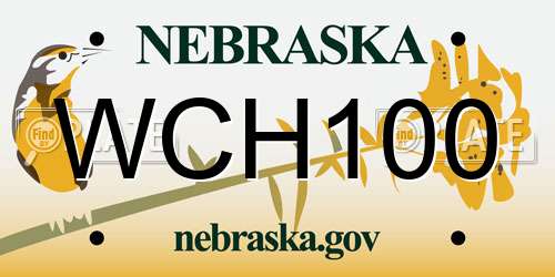 WCH100 Nebraska License Plate