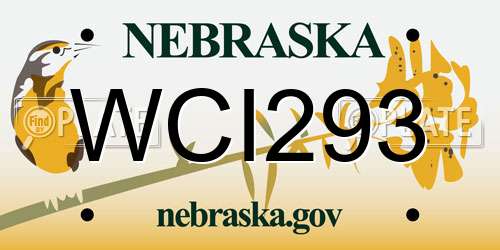 WCI293 Nebraska License Plate