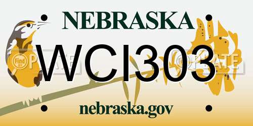 WCI303 Nebraska License Plate