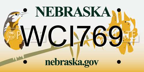 WCI769 Nebraska License Plate