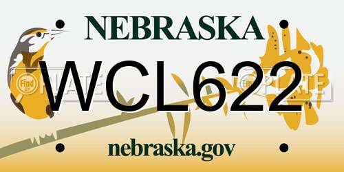 WCL622 Nebraska License Plate
