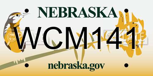 WCM141 Nebraska License Plate