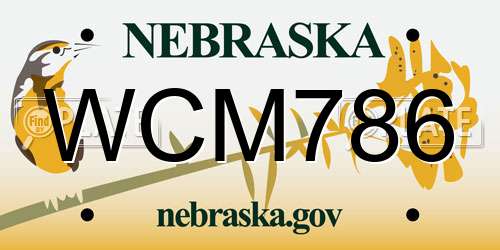 WCM786 Nebraska License Plate