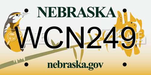 WCN249 Nebraska License Plate