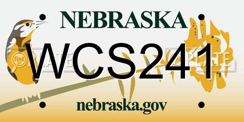 WCS241 Nebraska License Plate