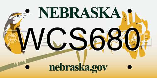 WCS680 Nebraska License Plate