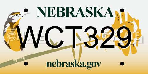 WCT329 Nebraska License Plate