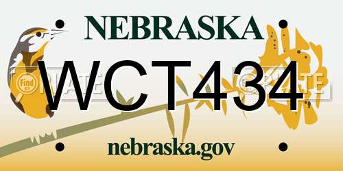 WCT434 Nebraska License Plate
