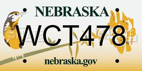 WCT478 Nebraska License Plate