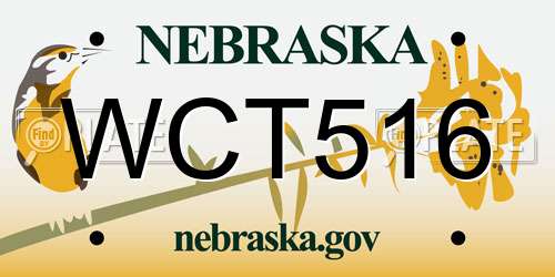 WCT516 Nebraska License Plate