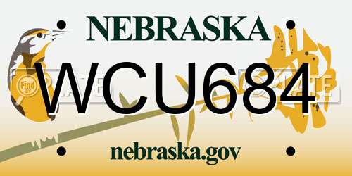 WCU684 Nebraska License Plate