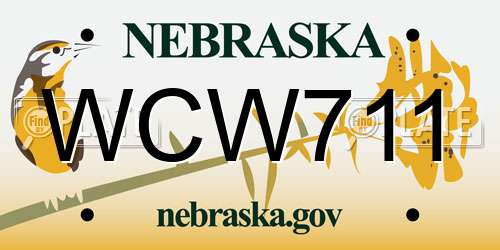WCW711 Nebraska License Plate