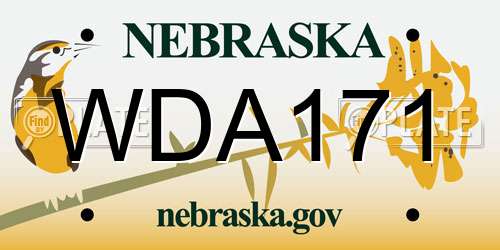 WDA171 Nebraska License Plate