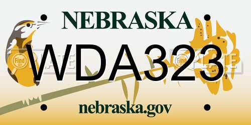 WDA323 Nebraska License Plate