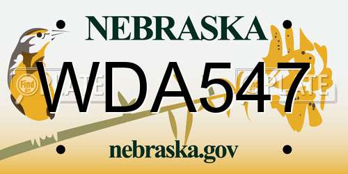WDA547 Nebraska License Plate