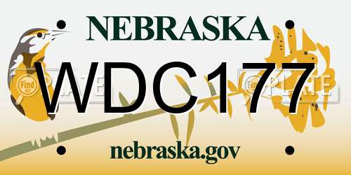 WDC177 Nebraska License Plate